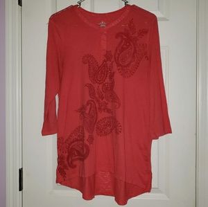 Coral Red Blouse